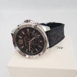 Michael Kors Brecken Chronograph Black Dial Black Leather Strap Watch For Men - MK8850