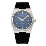 Tissot PRX Quartz Blue Dial Black Rubber Strap Watch For Men - T137.410.17.041.00