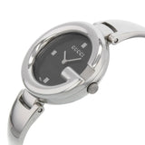 Gucci Guccissima Black Dial Silver Steel Strap Watch For Women - YA134301