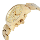 Michael Kors Bradshaw Chronograph Gold Dial Gold Steel Strap Watch For Women - MK5777