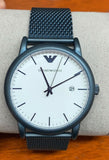 Emporio Armani Luigi Quartz White Dial Blue Mesh Bracelet Watch For Men - AR11025