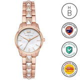 Michael Kors Runway Mercer Mother of Pearl White Dial Two Tone Steel Strap Watch For Women - MK6674