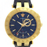 Versace Race GMT Blue Dial Blue Leather Strap Watch For Men - 29G70D282