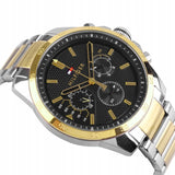 Tommy Hilfiger Decker Chronograph Black Dial Two Tone Steel Strap Watch for Men - 1791559