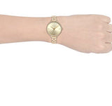 Michael Kors Charley Three-Hand Quartz Gold Dial Gold Steel Strap Watch for Women - MK4399