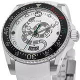 Gucci Dive Quartz White Dial White Rubber Strap Watch For Men - YA136330