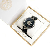 Versace Palazzo Empire Black Dial Black Leather Strap Watch for Women - VCO060017