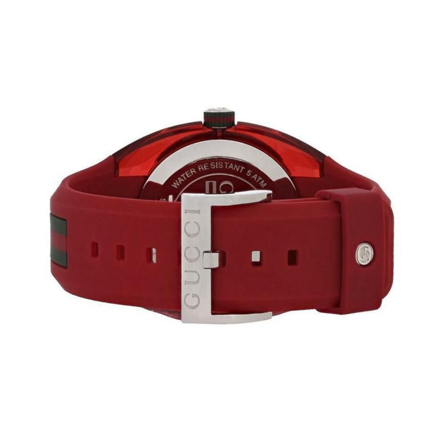 Gucci Sync XXL Quartz Red Dial Red Rubber Strap Unisex Watch - YA13710