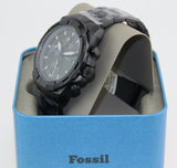 Fossil Bronson Chronograph Black Dial Black Steel Strap Watch for Men - FS5853