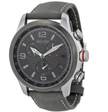 Gucci G Timeless Chronograph Grey Dial Grey Leather Strap Watch For Men - YA126242