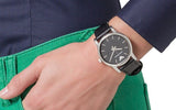 Emporio Armani Classic Quartz Black Dial Black Leather Strap Watch For Men - AR1692