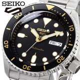 Seiko 5 Sports Automatic Black Dial Silver Steel Strap Watch For Men - SRPD57K1