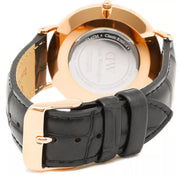Daniel Wellington Classic Reading Black Dial Black Leather Strap Watch For Women - DW00100141