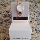 Michael Kors Camille Multifunction White Dial Rose Gold Steel Strap Watch For Women - MK6845