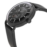 Emporio Armani Aviator Chronograph Black Dial Black Leather Strap Watch For Men - AR60028