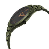 Michael Kors Slim Runway Quartz Black Dial Green Steel Strap Watch For Men - MK8715