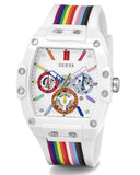 Guess Phoenix Analog White Dial White Silicone Strap Watch for Men - GW0720G1