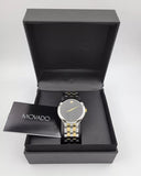 Movado Veturi Quartz Black Dial Two Tone Steel Strap Watch for Women - 0606933