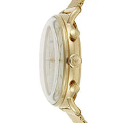 Emporio Armani Aviator Chronograph Quartz Beige Dial Gold Mesh Bracelet Watch For Men - AR11315