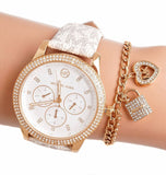 Michael Kors Tibby Multifunction Rose Gold Dial Pink Leather Strap Watch For Women - MK2955