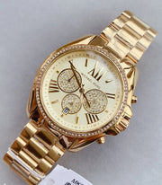 Michael Kors Bradshaw Quartz Gold Dial Gold Steel Strap Watch For Women - MK6538