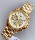 Michael Kors Bradshaw Quartz Gold Dial Gold Steel Strap Watch For Women - MK6538