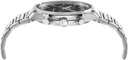 Salvatore Ferragamo Sapphire Chrono Black Dial Silver Steel Strap Watch for Men - SFME00321
