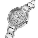 Guess Lily Quartz Silver Dial Silver Steel Strap Watch For Women - GW0528L1