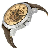 Fossil Grant Chronograph Cream Dial Brown Leather Strap Watch for Men - ME3122