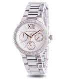 Michael Kors Camille Chronograph White Dial Silver Steel Strap Watch For Women - MK7198