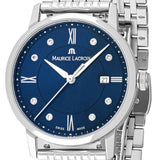 Maurice Lacroix Eliros Diamonds Blue Dial Silver Steel Strap Watch For Women - EL1094-SS002-450-1