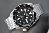 Seiko 5 Sports Automatic Day Date Black Dial Silver Steel Strap Watch for Men - SRPD55K1