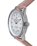 Breitling Navitimer Automatic 35 Mother of Pearl Dial Pink Leather Strap Watch for Women - A17395211A1P3