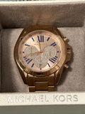 Michael Kors Bradshaw Chronograph Rose Gold Dial Rose Gold Steel Strap Watch For Women - MK6321