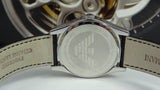 Emporio Armani Velente Black Dial Black Leather Strap Watch For Women - AR0644