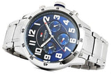 Tommy Hilfiger Trent Quartz Blue Dial Silver Steel Strap Watch for Men - 1791053