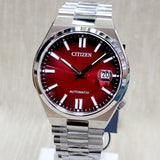 Citizen Tsuyosa Automatic Red Dial Silver Steel Strap Watch For Men - NJ0150-56W