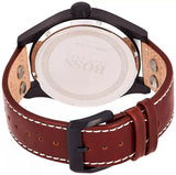 Hugo Boss Aeroliner Maxx Black Dial Brown Leather Strap Watch For Men - 1513079