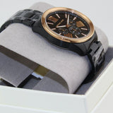 Michael Kors Wren Chronograph Black Dial Black Steel Strap Watch For Men - MK8933