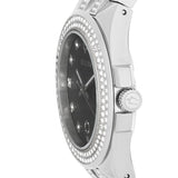 Bulova Crystal Collection Black Dial Silver Steel Strap Watch for Men - 96K102