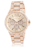 Michael Kors Camille Pavé Crystals Gold Dial Gold Steel Strap Watch for Women - MK6958