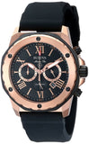 Bulova Marine Star Chronograph Black Dial Black Leather Strap Watch for Men - 98B104