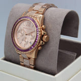 Michael Kors Everest Chronograph Rose Gold Dial Rose Gold Steel Strap Watch For Women - MK7211