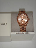 Michael Kors Briar Quartz Rose Gold Dial Rose Gold Steel Strap Watch For Women - MK6465