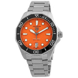 Tag Heuer Aquaracer Professional 300 Diver Automatic Orange Dial Silver Steel Strap Watch for Men - WBP201F.BA0632