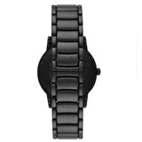 Emporio Armani Meccanico Skeleton Black Dial Black Steel Strap Watch For Men - AR60045