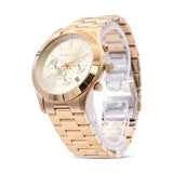 Michael Kors Slim Runway Chronograph Gold Dial Gold Steel Strap Watch For Men - MK8909