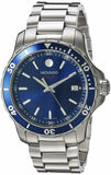 Movado Series 800 Blue Dial Silver Steel Strap Watch For Men - 2600137