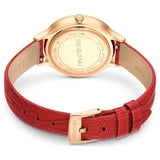 Swarovski Octea Nova Quartz Red Dial Red Leather Strap Watch for Women - 5650002