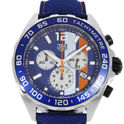 Tag Heuer Formula 1 Gulf Edition Blue Dial Blue Leather Strap Watch for Men - CAZ101N.FC8243